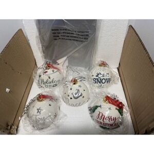 NEW Set of 5 Lightscapes LED Color Changing Christmas Ornaments With Gift Boxes